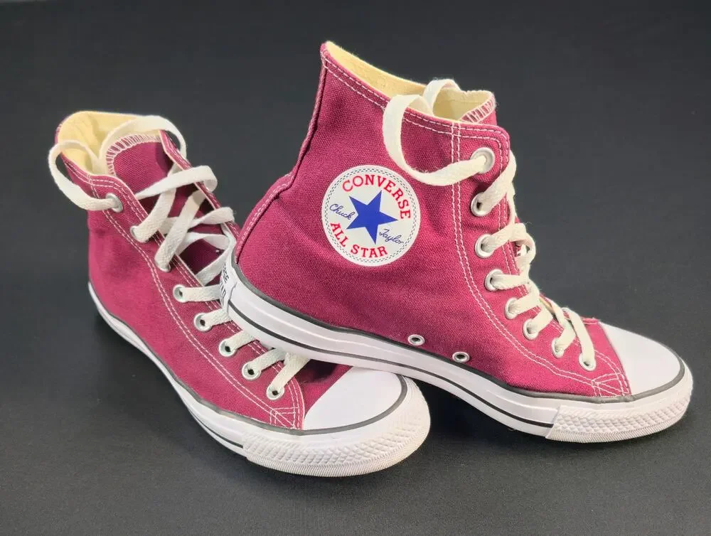 Converse Chuck Taylor All Star High Top Burgandy Canvas Shoes Men's 8 Women's 10